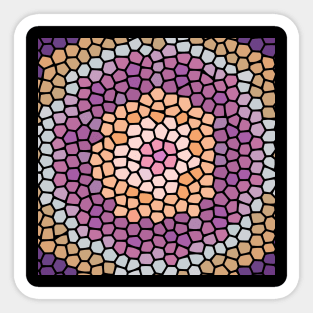 Painted Glass Pattern of Blue, Purple, Orange and Pink Sticker